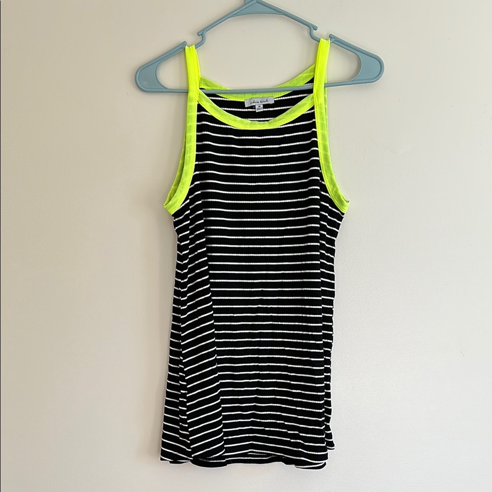 White Birch Black and White Fitted Tank Top